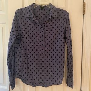 JCrew Polka Dot Half Button Down Shirt